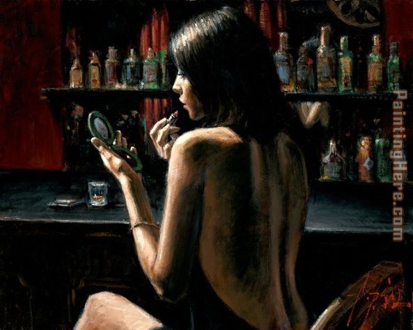 Anna at the Bar painting - Fabian Perez Anna at the Bar art painting